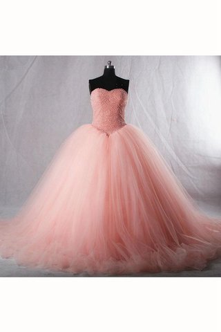 Geschichtes Perlenbesetztes Spitze Herz-Ausschnitt Quinceanera Kleid mit Reißverschluss