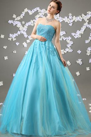 Perlenbesetztes A Linie Tüll Duchesse-Linie Quinceanera Kleid