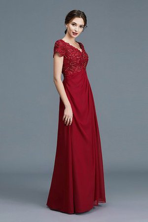 Chiffon Kurze Ärmeln Normale Taille A-Linie Brautmutterkleid mit V-Ausschnitt