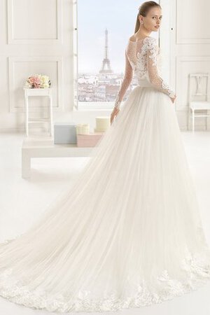 Spitze A-Line Romantisches Prächtiges Brautkleid mit Schleife