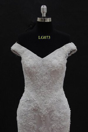 Schulterfrei Meerjungfrau Stil Ärmellos Brautkleid mit V-Ausschnitt mit Rücken Schnürung