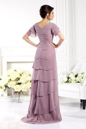 Enges Empire Taille Chiffon V-Ausschnitt Bodenlanges Brautmutterkleid