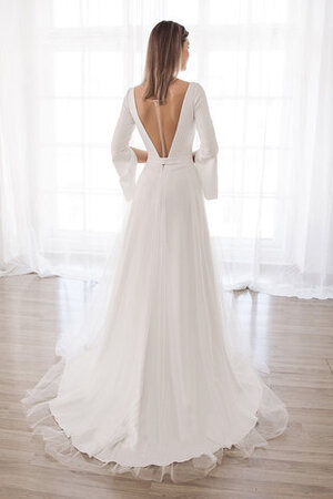 Blendend Formelles Schlichtes Brautkleid aus Tüll mit Sweep Zug