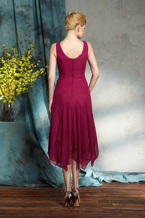 Ärmellos Schaufel-Ausschnitt Chiffon Reißverschluss Mini Brautmutterkleid