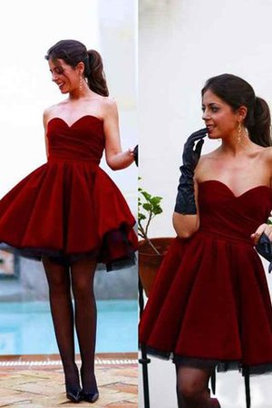 Satin Prinzessin Natürliche Taile Ärmelloses Kurzes Cocktailkleid