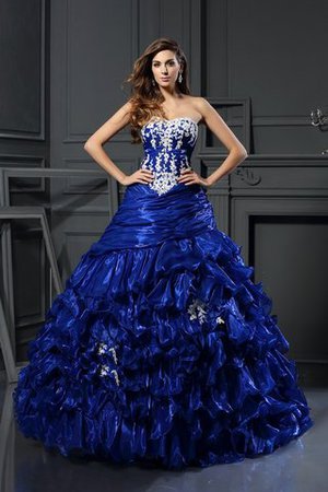 Normale Taille Duchesse-Linie Bodenlanges Anständiges Quinceanera Kleid mit Applike