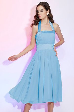 Chiffon Normale Taille Plissiertes Brautjungfernkleid mit Drapierung ohne Ärmeln