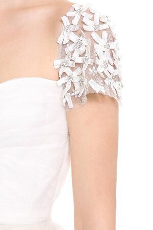 A-Line Beach Stil Schlichtes Brautkleid mit gekappten Ärmeln mit Perlen