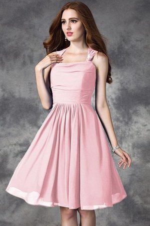 Normale Taille Chiffon Spaghetti Träger Prinzessin Brautjungfernkleid mit Rüschen