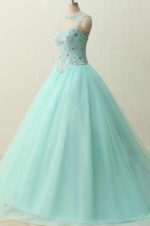 Organza Duchesse-Linie Ärmelloses Quinceanera Kleid aus Tüll mit Perlen