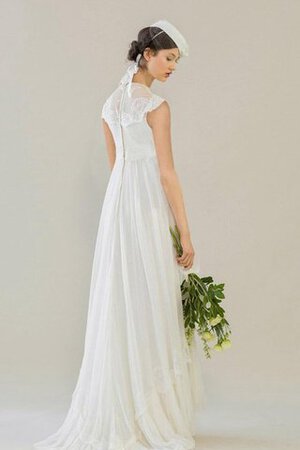 Ärmelloses Chiffon Vintage Bescheidenes Brautkleid mit Blume