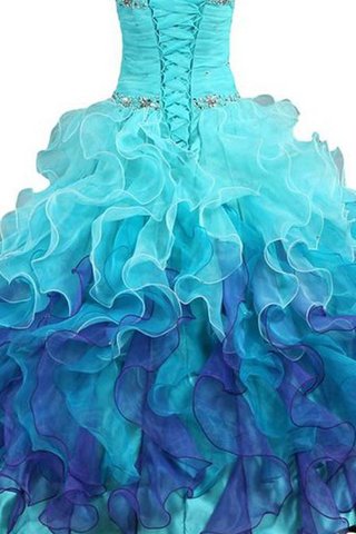 Satin Duchesse-Linie Ärmelloses Quinceanera Kleid mit Bordüre mit Rüschen