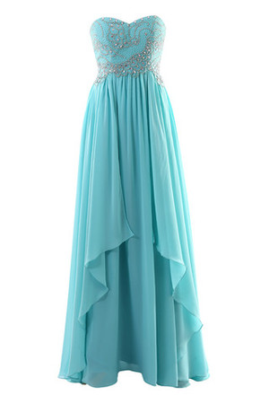 Dom Halle Chiffon Herz-Ausschnitt Abendkleid mit Kristall