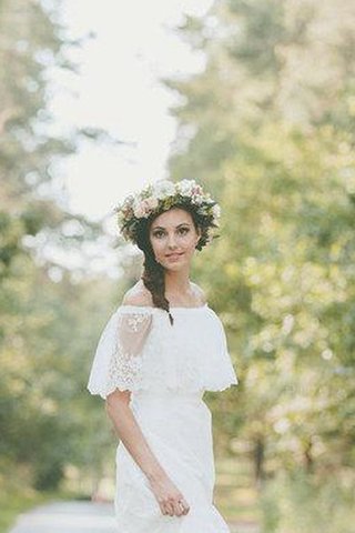 Schulterfreier Ausschnitt Klassisches Reißverschluss Bodenlanges Extravagantes Brautkleid