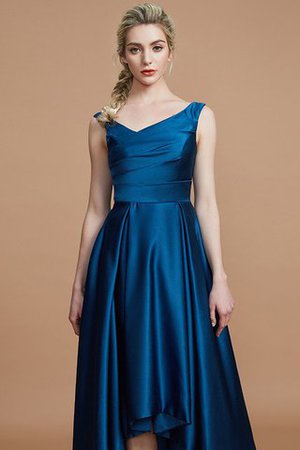 Ärmellos Asymmetrisch Satin Prinzessin A-Line Brautjungfernkleid