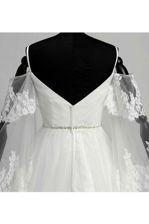 A-Line Reißverschluss Schlichtes Brautkleid mit kreuz mit Gericht Schleppe
