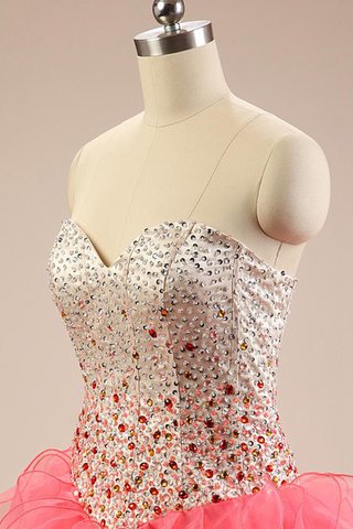 Spitze Herz-Ausschnitt Organza Quinceanera Kleid mit Rücken Schnürung mit Perlen