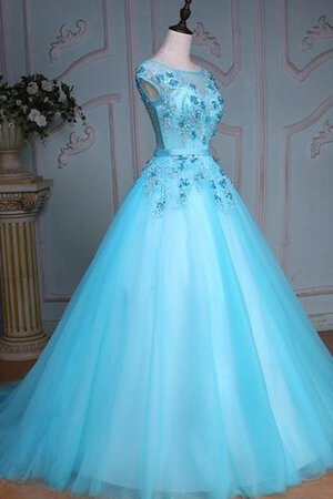 Herz-Ausschnitt Spitze Duchesse-Linie Gericht Schleppe Wadenlanges Quinceanera Kleid