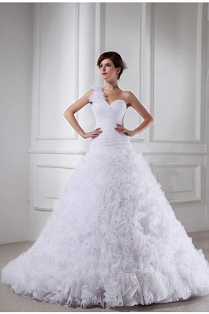 Duchesse-Linie Drapiertes Empire Taille Organza Sittsames Brautkleid