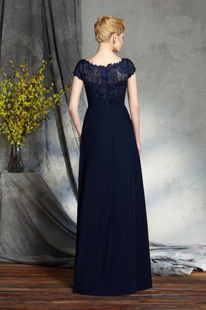 Kurze Ärmeln Bateau Ausschnitt Natürliche Taile A-Line Chiffon Brautmutterkleid