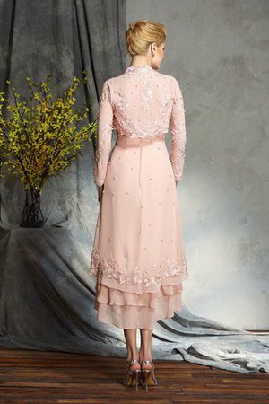 Prinzessin Ärmelloses Knielanges Brautmutterkleid aus Chiffon mit Reißverschluss