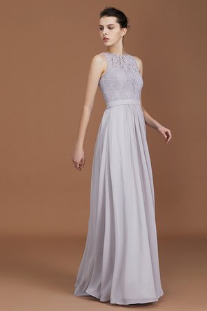 A-Line Schaufel-Ausschnitt Göttlich Brautjungfernkleid mit Bordüre mit Reißverschluss
