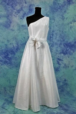 A-Line Gerüschtes Ärmellos Ein Träger Bodenlanges Brautkleid