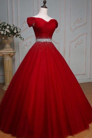 Natürliche Taile A Linie Ärmelloses Quinceanera Kleid mit Bordüre mit Rücken Schnürung