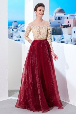 A Linie Natürliche Taile Prinzessin Bodenlanges Ballkleid mit Applike