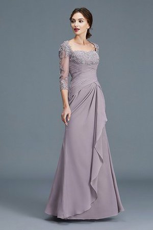 Etui Herz-Ausschnitt Chiffon Brautmutterkleid mit Rüschen mit 3/4 länge Ärmeln