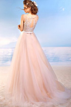 Ärmelloses A Linie Beach Stil Brautkleid mit Applike mit Rücken Schnürung