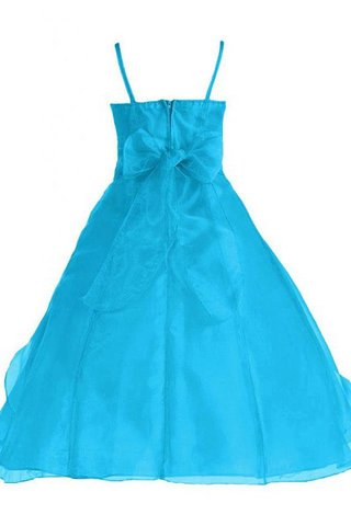 Ärmellos Organza A-Linie Blumenmädchenkleid mit Blume mit Pailletten