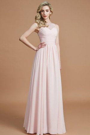 Prinzessin Chiffon Bateau Ausschnitt Bodenlanges Brautjungfernkleid ohne Ärmeln