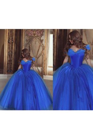 Ein Schulter Tüll Herz-Ausschnitt Schulterfrei Quinceanera Kleid mit Blume