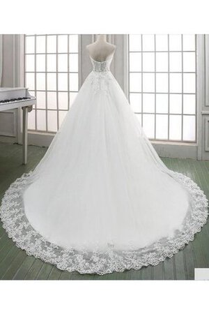 Organza Empire Taille Spitze Brautkleid mit Applike mit Rücken Schnürung