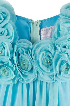 A-Line Reißverschluss Ärmelloses Chiffon Blumenmädchenkleid mit Blume