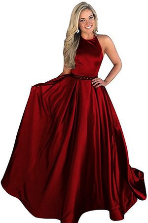 Satin A-Linie Niedlich Normale Taille Ballkleid mit Perlen