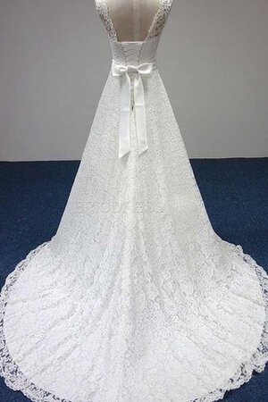 Spitze Duchesse-Linie Bodenlanges Brautkleid mit Schlüsselloch Rücken mit Bordüre