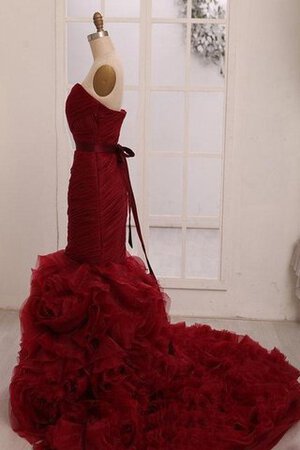 Organza Ärmelloses Sexy Brautkleid mit Gürtel mit Herz-Ausschnitt