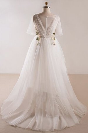 A-Line Engelhaft Konservatives Romantisches Brautkleid mit Blume
