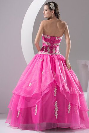 Plissiertes Gerüschtes Duchesse-Linie Herz-Ausschnitt Quinceanera Kleid mit Applike