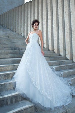 Empire Taille Ärmelloses Duchesse-Linie Sittsames Brautkleid mit Bordüre