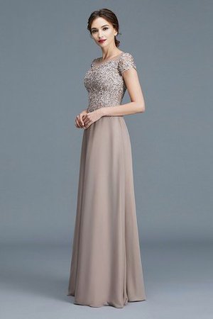 Chiffon Schaufel-Ausschnitt Prinzessin Bodenlanges Brautmutterkleid mit Applike