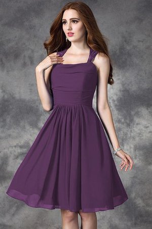 Normale Taille Chiffon Spaghetti Träger Prinzessin Brautjungfernkleid mit Rüschen