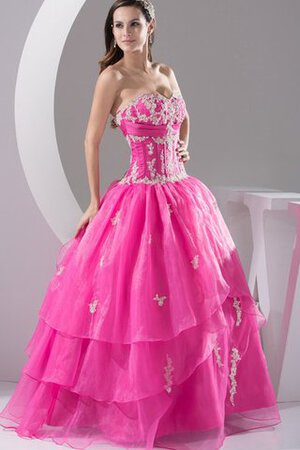 Plissiertes Gerüschtes Duchesse-Linie Herz-Ausschnitt Quinceanera Kleid mit Applike