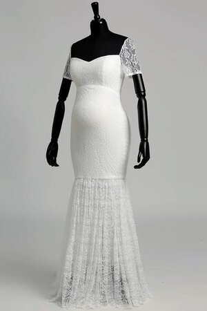 Schulterfrei Einfaches Bodenlanges Informelles Brautkleid mit Bordüre