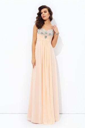 Chiffon Empire Taille Reißverschluss Ärmelloses Sittsames Abendkleid