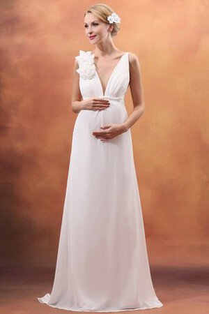 Sweep Zug V-Ausschnitt Tiefer V-Ausschnitt Schlichtes Luxus Brautkleid