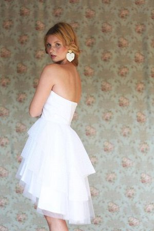 Natürliche Taile Tüll A-Line Bescheidenes Brautkleid mit Reißverschluss