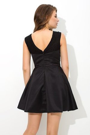 Hoher Kragen Normale Taille Mini Cocktailkleid mit Schleife mit Gürtel